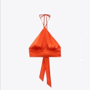 Zara satin halter top